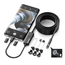 Load image into Gallery viewer, 1920P HD 16.4FT Dual-Lens Endoscope Camera with Light, USB Type C Borescope, Pipe Semi-Rigid Snake, Scope Camera with 9 LED Lights for Android and iOS Smartphones, iPhone, iPad, Samsung. KEEMIKA

