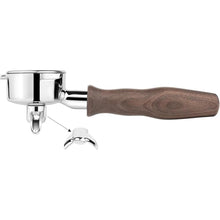 Load image into Gallery viewer, LILQ 54mm Spouted Portafilter Compatible with Breville Barista Express, Barista Pro, Bambino, and More – 18-20g basket included (Walnut, Double Spouts)
