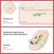 Load image into Gallery viewer, Brown Wireless Keyboard and Mouse Combo Set, 2.4GHz Retro Typewriter Aesthetic Keyboard, Full Size Cute Keyboard with Number Pad, Home and Office Silent Keyboards (Milky Tea)
