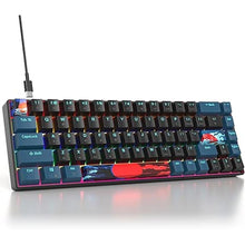 Load image into Gallery viewer, surmen 65% Mechanical Gaming Keyboard with Linear Red Switch, Wired Mini Compact Keyboard 60 Percent Backlit for Laptop Desktop PC Gamers?68 Monster B-Rainbow?
