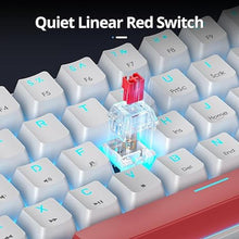 Load image into Gallery viewer, surmen 60% Mechanical Gaming Keyboard with Linear Red Switch, Wired Mini Compact Keyboard 60 Percent Backlit for Laptop Desktop PC Gamers ?61 White-Ice Blue?
