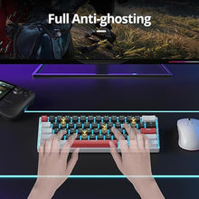 Load image into Gallery viewer, surmen 60% Mechanical Gaming Keyboard with Linear Red Switch, Wired Mini Compact Keyboard 60 Percent Backlit for Laptop Desktop PC Gamers ?61 Black-Ice Blue?

