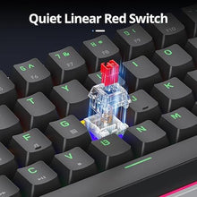 Load image into Gallery viewer, surmen 65% Mechanical Gaming Keyboard with Linear Red Switch, Wired Mini Compact Keyboard 60 Percent Backlit for Laptop Desktop PC Gamers?68 Sound Wave B-Rainbow?
