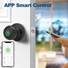 Load image into Gallery viewer, GeekTale Fingerprint Door Lock, Smart Lock Door Knob with App, Biometric Door Lock, Thumbprint Door Knob, Smart Fingerprint Door Knob for Bedroom, Office, Apartment
