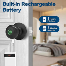 Load image into Gallery viewer, GeekTale Fingerprint Door Lock, Smart Lock Door Knob with App, Biometric Door Lock, Thumbprint Door Knob, Smart Fingerprint Door Knob for Bedroom, Office, Apartment
