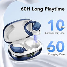 Load image into Gallery viewer, Ear buds Wireless Earbuds Bluetooth 5.3 Headphones 60hrs Playtime with Digital Display Sports Wireless Headphones with Earhook Deep Bass IPX7 Waterproof Over-Ear Earbuds for Android iOS Workout Blue
