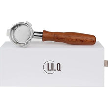 Load image into Gallery viewer, LILQ 54mm Spouted Portafilter Compatible with Breville Barista Express, Barista Pro, Bambino, and More – 18-20g basket included (Rosewood, 54mm Double Spouts)

