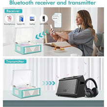 Load image into Gallery viewer, Portable Bluetooth CD Player with Speaker, Retro CD Player, LED Screen, USB Playback, AUX Input/Output, Rechargeable, Perfect for Home Decoration, Remote Control, and Home Entertainment
