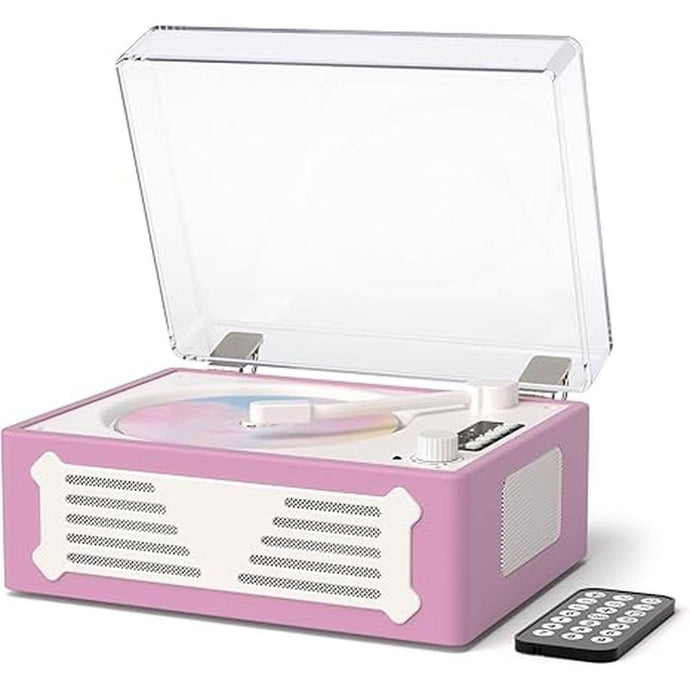 Retro Bluetooth Portable CD Player with Speakers, Rechargeable Battery, LED Display - Compact Boombox with Headphone Jack/AUX/USB Playback, Hi-Fi Sound - Gift Purple Music Player for Women