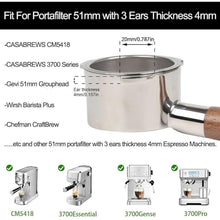 Load image into Gallery viewer, 51mm Bottomless Portafilter 3 Ears Compatible with Wirsh Home Barista Plus/CASABREWS Espresso Machine 20 Bar CM5418 (Prongs Thickness 4mm)
