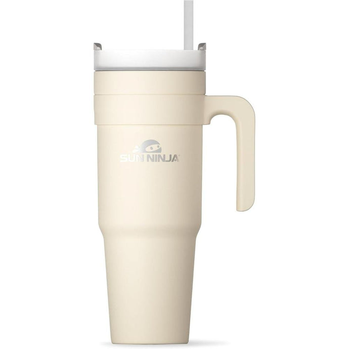 SUN NINJA 40oz Leakproof Insulated Tumbler with Lid and Straw, Stainless Steel with Handle, BPA-FREE Lid and Straw, Food Grade Travel and Outdoor 40 oz Coffee Jug for Hot & Cold Drinks