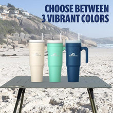 Load image into Gallery viewer, SUN NINJA 40oz Leakproof Insulated Tumbler with Lid and Straw, Stainless Steel with Handle, BPA-FREE Lid and Straw, Food Grade Travel and Outdoor 40 oz Coffee Jug for Hot &amp; Cold Drinks
