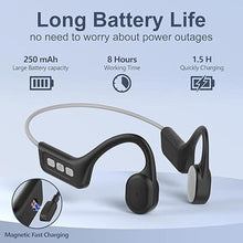 Load image into Gallery viewer, Bone Conduction Headphones Bluetooth,Upgraded IPX7 Waterproof Wireless Earbuds,Open Ear Headphones Bluetooth 5.3 with Mic,10H Playtime for Running,Cycling,Hiking,Gym,Workout. (Grey)

