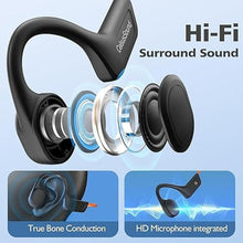 Load image into Gallery viewer, Bone Conduction Headphones Bluetooth,Upgraded IPX7 Waterproof Wireless Earbuds,Open Ear Headphones Bluetooth 5.3 with Mic,10H Playtime for Running,Cycling,Hiking,Gym,Workout. (Grey)
