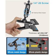 Load image into Gallery viewer, Metal Sun Visor Car Phone Holder, 360 Adjustable Magic Arm Phone Mount for Car Visor Clip, Phone Holders for Your Car for iPhone 17 Pro Max 16 15 14 13 12 11 Air Plus, S25, More 4.7 to 7" Smartphones
