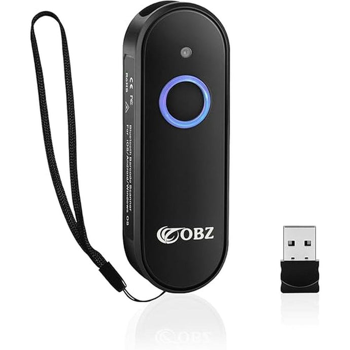 OBZ Mini Bluetooth Barcode Scanner, 2D Wireless Barcode Scanner, Versatile Portable Handheld USB 1D 2D QR Code Scanner Work with Mac OS, Windows, iOS, Android Tablet, Phone, PC, POS (Upgraded Version)