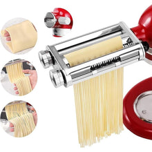 Load image into Gallery viewer, Pasta Maker Attachment 3 in 1 Set for KitchenAid Mixers Plus Hub Knob Screw Accessory Included Dough Sheet Roller, Spaghetti &amp; Fettuccine Cutters and Cleaning Brush
