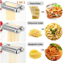 Load image into Gallery viewer, Pasta Maker Attachment 3 in 1 Set for KitchenAid Mixers Plus Hub Knob Screw Accessory Included Dough Sheet Roller, Spaghetti &amp; Fettuccine Cutters and Cleaning Brush
