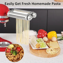 Load image into Gallery viewer, Pasta Maker Attachment 3 in 1 Set for KitchenAid Mixers Plus Hub Knob Screw Accessory Included Dough Sheet Roller, Spaghetti &amp; Fettuccine Cutters and Cleaning Brush
