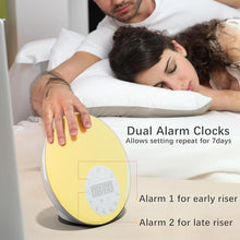 Load image into Gallery viewer, ANTDALIS Sunrise Alarm Clocks White Noise Sound Machine with 26 Soothing Sounds, 7 Night Lights, Wake Up Light Alarm Clock for Bedrooms, Heavy Sleepers, Baby, Kids, Dual Alarms, Sleep Timer, Snooze
