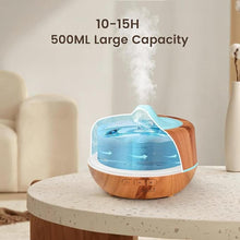 Load image into Gallery viewer, 500ml Essential Oil Diffuser with 10 Scented Essential Oils,Wood Grain Ultrasonic Oil Diffuser,Aromatherapy Diffuser with Remote Control,Timer,7 Colors Light,2 Mist Modes for Large Room Office,Yellow
