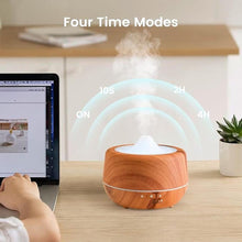 Load image into Gallery viewer, 500ml Essential Oil Diffuser with 10 Scented Essential Oils,Wood Grain Ultrasonic Oil Diffuser,Aromatherapy Diffuser with Remote Control,Timer,7 Colors Light,2 Mist Modes for Large Room Office,Yellow

