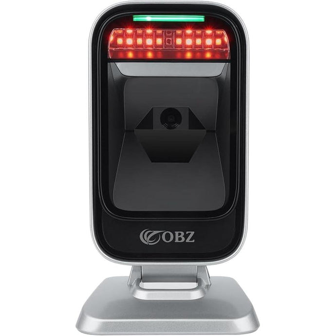 OBZ 1D 2D QR Hands-Free Barcode Scanner Omnidirectional Wired USB Desktop Barcode Reader 1D 2D PDF417 Data Matrix Image Sensing for Warehouse, Supermarket, Retail Store, Bookstore Pos System