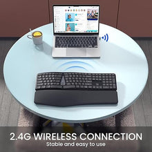 Load image into Gallery viewer, Wireless Ergonomic Keyboard, Split Keyboard with Wrist Rest and Cleaning Brush, 2.4G Computer Keyboard, Comfortable and Natural for Windows PC Laptops

