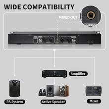 Load image into Gallery viewer, Wireless Microphone System, 4-Channel UHF Wireless Mic, Fixed Frequency Metal Cordless Mic with 4 Handheld Dynamic Microphones, 200ft Range, Mics for Singing, Church (4 Handheld)
