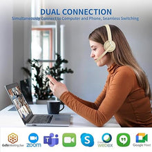 Load image into Gallery viewer, Wireless Headset with Mic for Work, Bluetooth Headset with AI Noise Cancelling Microphone &amp; Charging Base, 2.4GHz Wireless Headphones with USB Dongle for Computer/Remote Work/Call Center/Zoom
