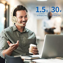 Load image into Gallery viewer, Wireless Headset with Mic for Work, Bluetooth Headset with AI Noise Cancelling Microphone &amp; Charging Base, 2.4GHz Wireless Headphones with USB Dongle for Computer/Remote Work/Call Center/Zoom
