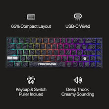 Load image into Gallery viewer, Higround Trailhead 65% Mechanical USB Wired Gaming Keyboard, TTC Linear Custom Switches, Programable RGB, Hot-Swappable, Deep Thock Creamy Sounding PC Keyboard, Pre-lubed (BLACKICE)
