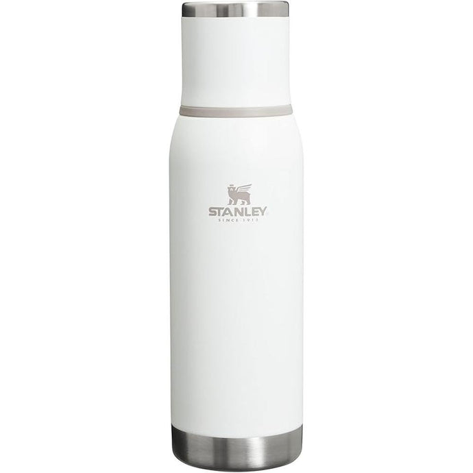 Stanley Adventure-To-Go Vacuum Bottle 25 oz | Wide Mouth with Leakproof Cup Lid | Keep Drinks Hot or Cold | Packable for Travel | Insulated Stainless Steel Thermos | BPA-Free | Frost White