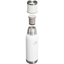 Load image into Gallery viewer, Stanley Adventure-To-Go Vacuum Bottle 25 oz | Wide Mouth with Leakproof Cup Lid | Keep Drinks Hot or Cold | Packable for Travel | Insulated Stainless Steel Thermos | BPA-Free | Frost White
