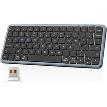 Load image into Gallery viewer, 2.4G Wireless Keyboard, Ultra Slim Dual Bluetooth Keyboard with Media Hotkeys for Mac/iPad/iPhone/Computer/PC/Desktop/Laptop/Surface and Apple/Windows/Android Rechargeable, Grey
