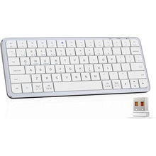 Load image into Gallery viewer, 2.4G Wireless Keyboard, Ultra Slim Dual Bluetooth Keyboard with Media Hotkeys for Mac/iPad/iPhone/Computer/PC/Desktop/Laptop/Surface and Apple/Windows/Android Rechargeable, Silver
