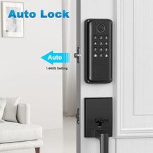 Load image into Gallery viewer, Keyless Entry Door Lock, SEVEKO Smart Locks for Front Door with Handle, Fingerprint Front Door Lock Set with App Control, Keypad Deadbolt Door Locks, Smart Lock Compatible with Alexa, Matte Black
