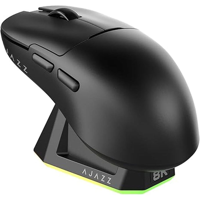 DAIDAI AJ159PRO 8Khz Bluetooth/2.4G/Wired 56G Lightweight Gaming Mouse with Magnetic Charging Dock, PAW3395 Sensor 26KDPI, Huanuo 100 Million Click, 100% ETFE Foot Pad & 8Khz Receiver
