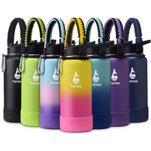 Load image into Gallery viewer, Farsea Insulated Water Bottle With Paracord Handle, Protective Boot and 2 Lids (Straw Lid &amp; Spout Lid), Stainless Steel Water Bottle Wide Mouth, Double Wall Sweat-Proof BPA-Free, 32 oz
