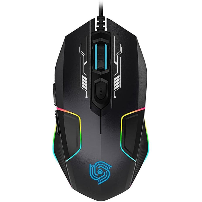 Megalodon (MKE 810) Wired Heavyweight Gaming Mouse with Ambidextrous Design and RGB Lighting, Black