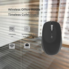 Load image into Gallery viewer, MKE 411 Wireless Ambidextrous Computer Mouse,Adjustable DPI,Battery-Operated, Lightweight, Black

