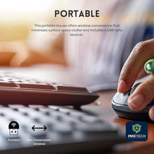 Load image into Gallery viewer, MKE 411 Wireless Ambidextrous Computer Mouse,Adjustable DPI,Battery-Operated, Lightweight, Black
