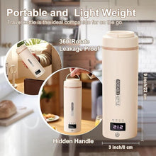 Load image into Gallery viewer, Travel Kettle 16oz/450ml Mini Portable Electric Kettle with 4 Temperature Settings, Plug in 304 Stainless Steel Mini Travel Electric Kettle with Auto Shut-off (Beige)
