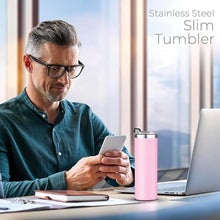 Load image into Gallery viewer, SIPX™ Triple-Insulated Tumblers - 18 Oz. Slim Modern Tumbler With Lid, insulated Cup Keeps Hot For 12 Hours, Stainless Steel Tumbler Made Of Sustainable Material, Coffee Travel Mug (Pink)
