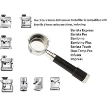 Load image into Gallery viewer, LILQ 54mm Spouted Portafilter Compatible with Breville Barista Express, Barista Pro, Bambino, and More – 18-20g basket included (Maple, Double Spouts)
