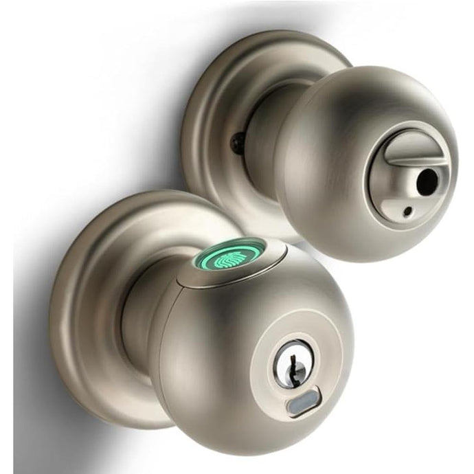 Fingerprint Door Lock, Smart Fingerprint Door Knob with Lock, Biometric Door Lock, Keyless Thumbprint Entry Door Lock for Bedrooms, Hotels, Apartments, Offices and Garages