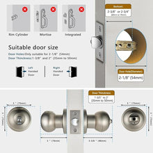 Load image into Gallery viewer, Fingerprint Door Lock, Smart Fingerprint Door Knob with Lock, Biometric Door Lock, Keyless Thumbprint Entry Door Lock for Bedrooms, Hotels, Apartments, Offices and Garages

