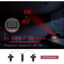 Load image into Gallery viewer, LOFICOPER Projection Alarm Clock, LED Alarm Clock with Rotatable Projection, Temperature Display, Adjustable Brightness, Snooze, 7.9&#39;&#39; Large Display Digital for Home, Bedroom, Office
