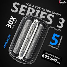 Load image into Gallery viewer, FAMELEC 2 Pcs 32B 21B Head Shaver for Braun Series 3 Replacement Head, Foil &amp; Cutter for Braun S3 Replacement Head 310s 3010s 3040s 3050cc 3090CC, Compatible with Braun S3 Electric Shaver for Men
