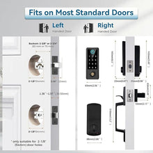 Load image into Gallery viewer, Fingerprint Door Lock with Handle Sets, BEBASIA Keyless Entry Door Lock, Bluetooth Front Handle Set, Smart Deadbolt, Electronic Keypad Digital Lock with Handle, Black
